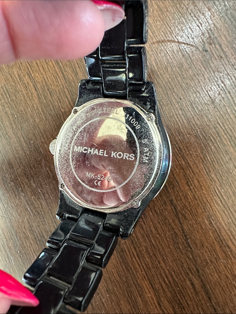 Michael Kors Black Resin Bracelet Watch with Silver-Tone Bezel - Picture 5 of 10